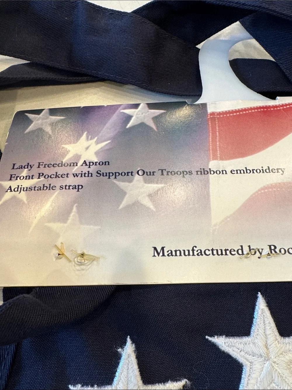 Women’s World War II Patriotic Apron in Navy, White & Red - Stars Accent